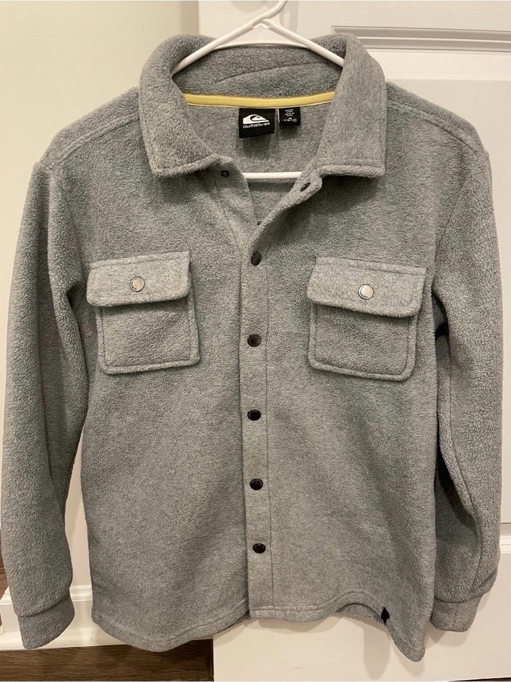 Quiksilver Gray Fleece Snap-Front Shirt Jacket